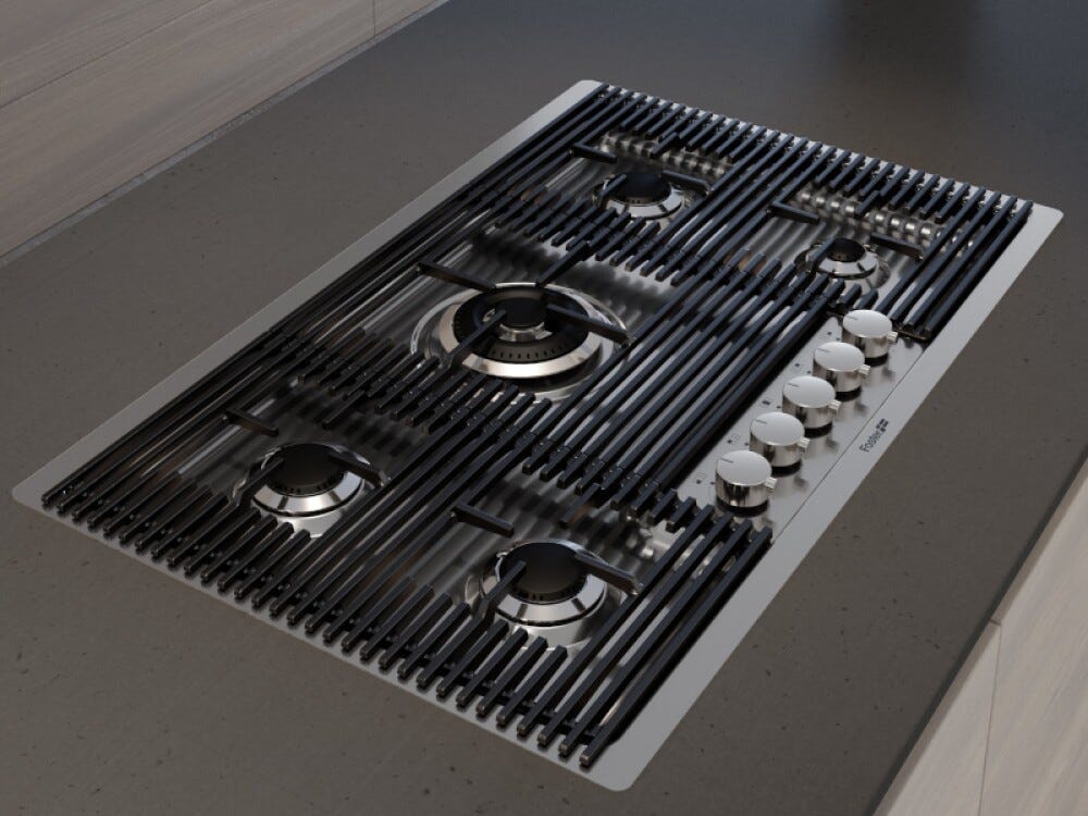 Foster 7682000 Milanello 5F Piano cottura a gas cm 80 - inox spazzolato