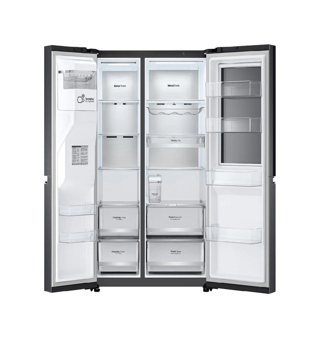 LG GSXV91MCAE Frigorifero con congelatore side by side cm. 91 h 179 - lt. 635 - nero