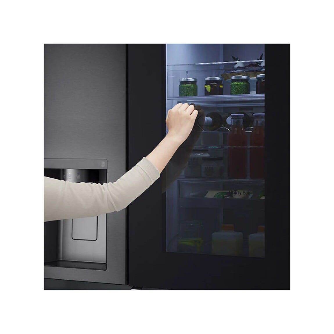 LG GSXV91MCAE Frigorifero con congelatore side by side cm. 91 h 179 - lt. 635 - nero
