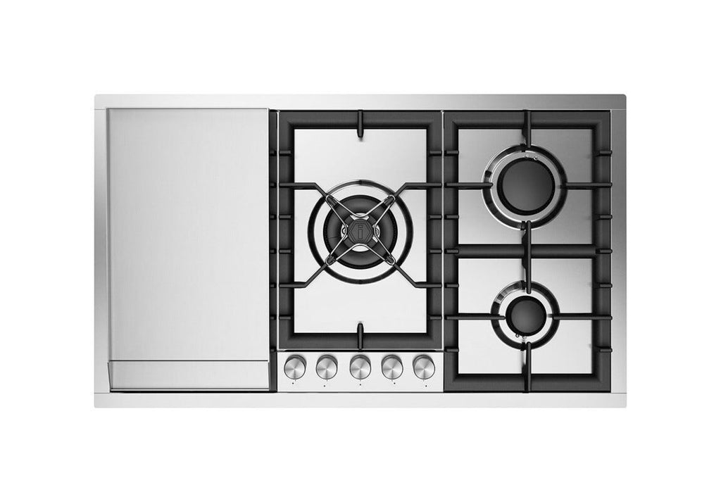 ILVE HCPT95FD Professional Plus Piano cottura gas filotop cm 90 con piastra Fry Top - inox satinato
