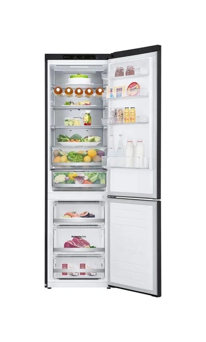 LG GBB72MCVGN Frigorifero con congelatore a libera installazione cm. 60 h 203 - lt. 384 - nero