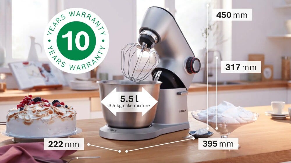 Bosch MUM9B34S27 Serie 8 Optimum Robot da cucina multifunzione - 5,5 lt - argento
