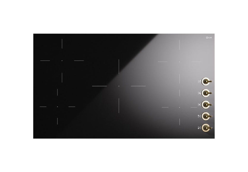 ILVE HVI395N Nostalgie Piano cottura induzione cm 90 in vetroceramica con manopole ottone | cromo