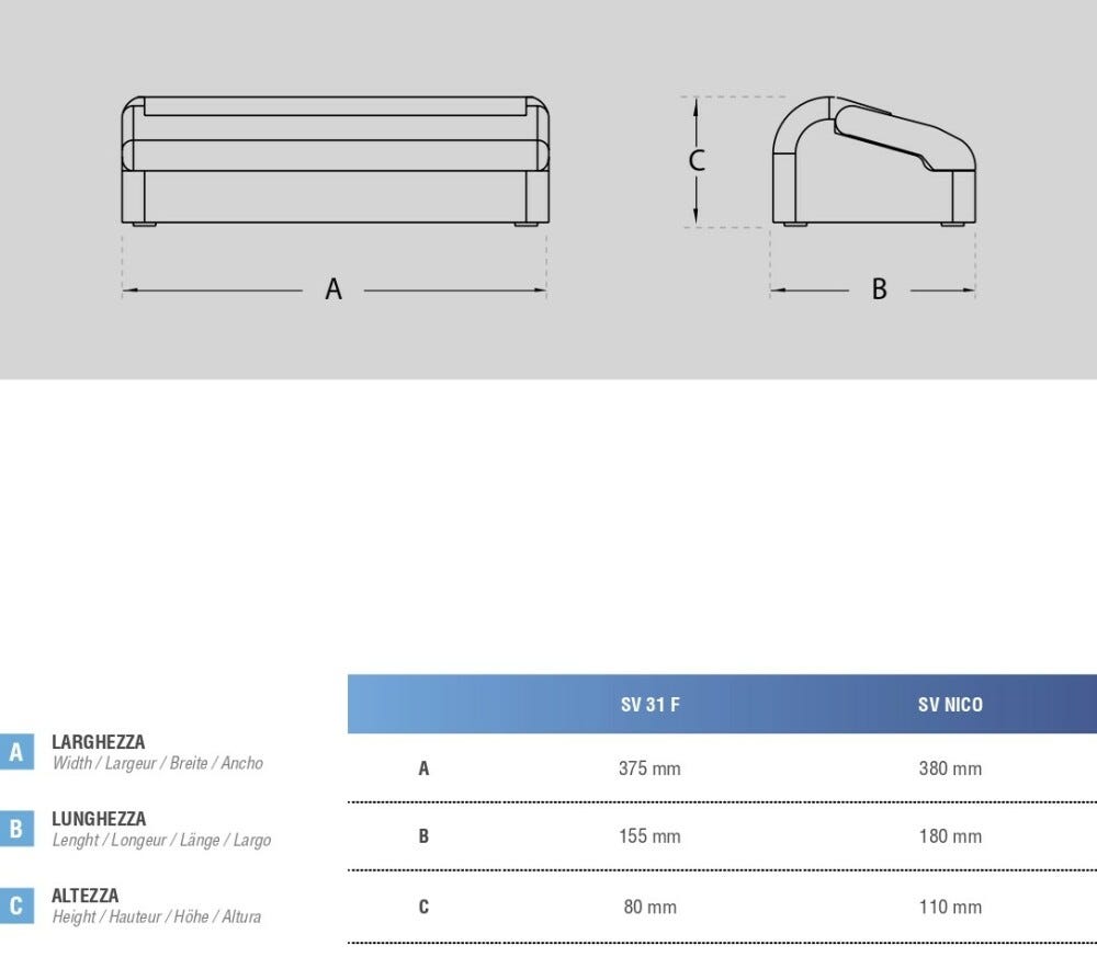 Swedlinghaus SVNICO Sottovuoto a barra saldante abs mm. 330 - bianco