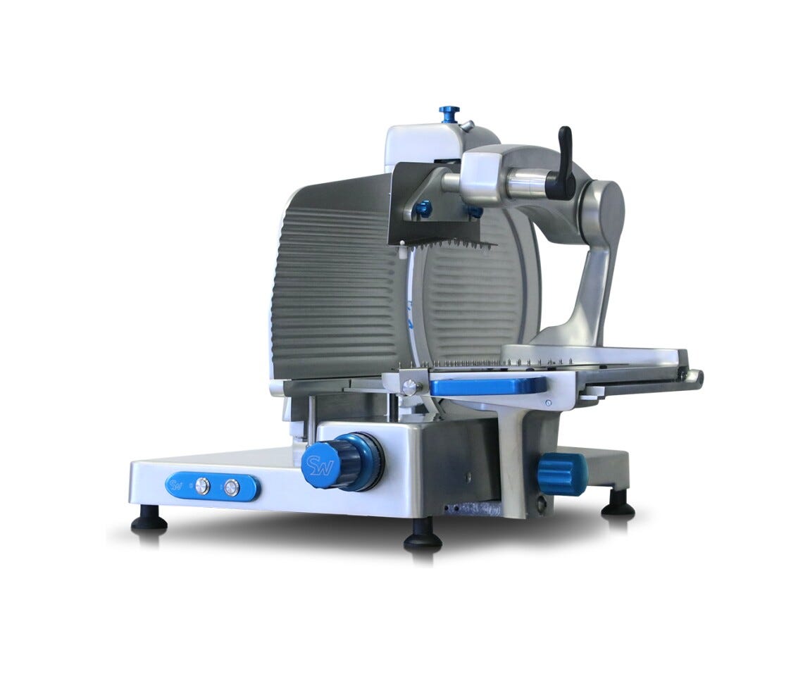 Swedlinghaus AF370VS TOP Affettasalumi verticale mm. 370 - alluminio anodizzato