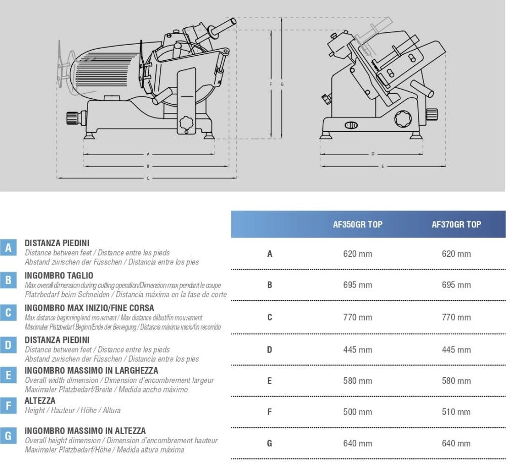 Swedlinghaus AF370GR TOP Affettatrice a gravità mm. 370 - alluminio anodizzato