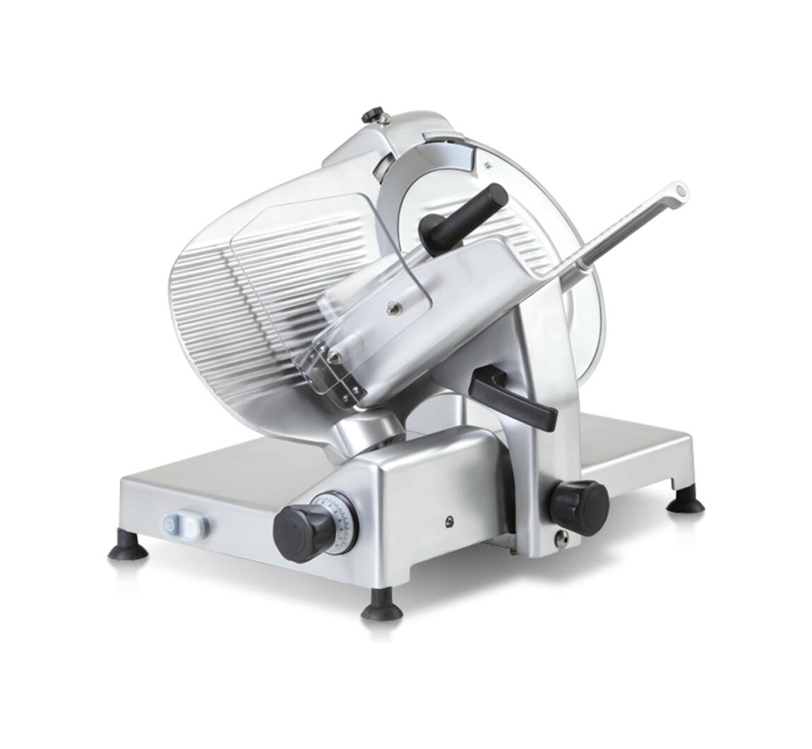 Swedlinghaus AF370GR Affettatrice a gravità trasmissione a cinghia mm. 370 - alluminio anodizzato