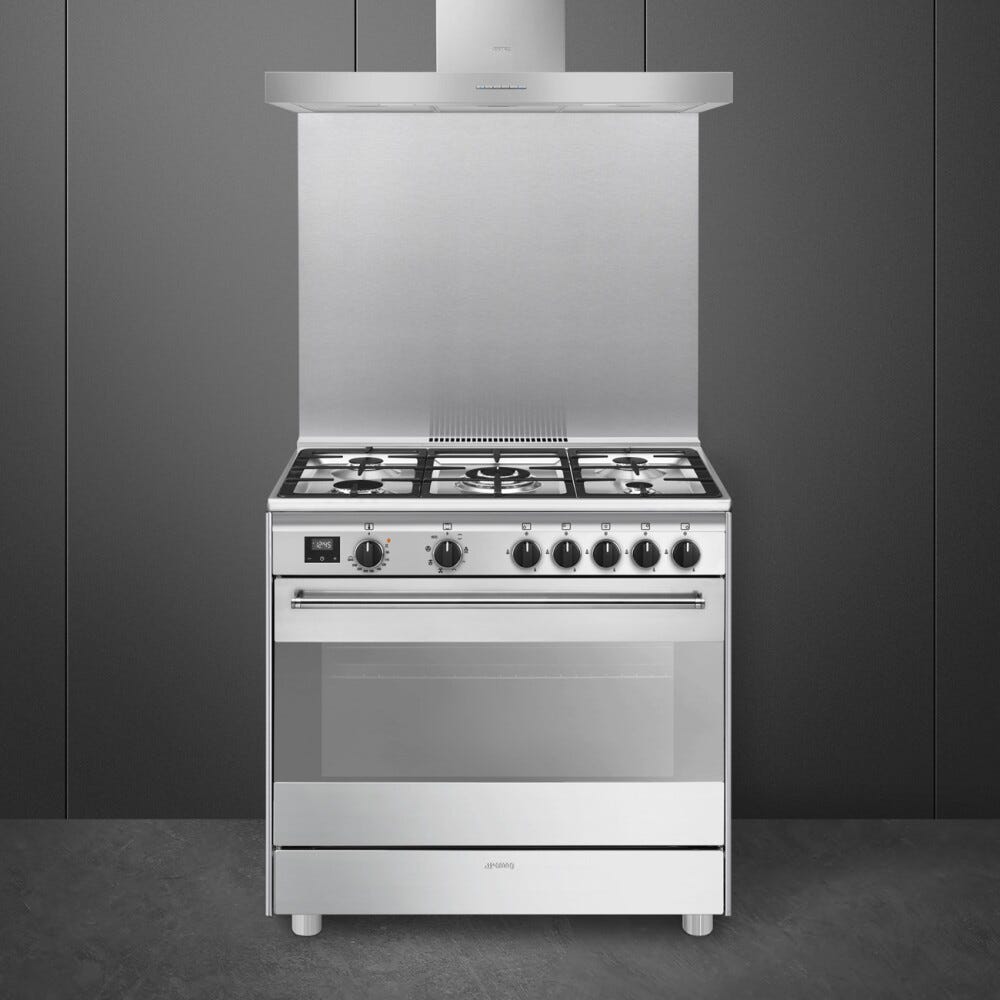 Smeg BG91X2 Concerto Cucina da accosto 90x60 cm. - 5 fuochi gas + 1 forno elettrico - inox