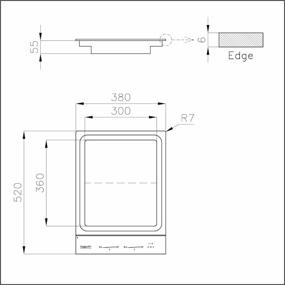 Foster 7325455 S4000 Domino Piano cottura a induzione cm 38 - inox/vetroceramica nero