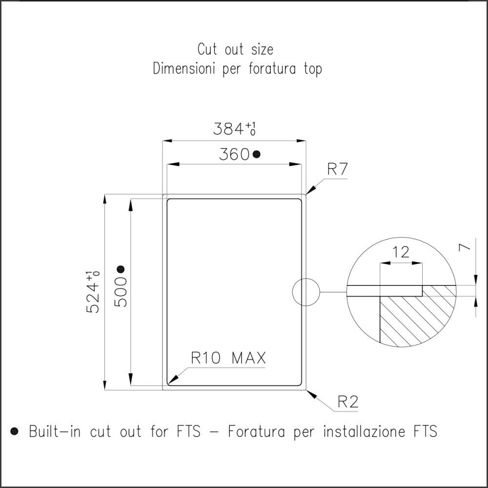 Foster 7325455 S4000 Domino Piano cottura a induzione cm 38 - inox/vetroceramica nero