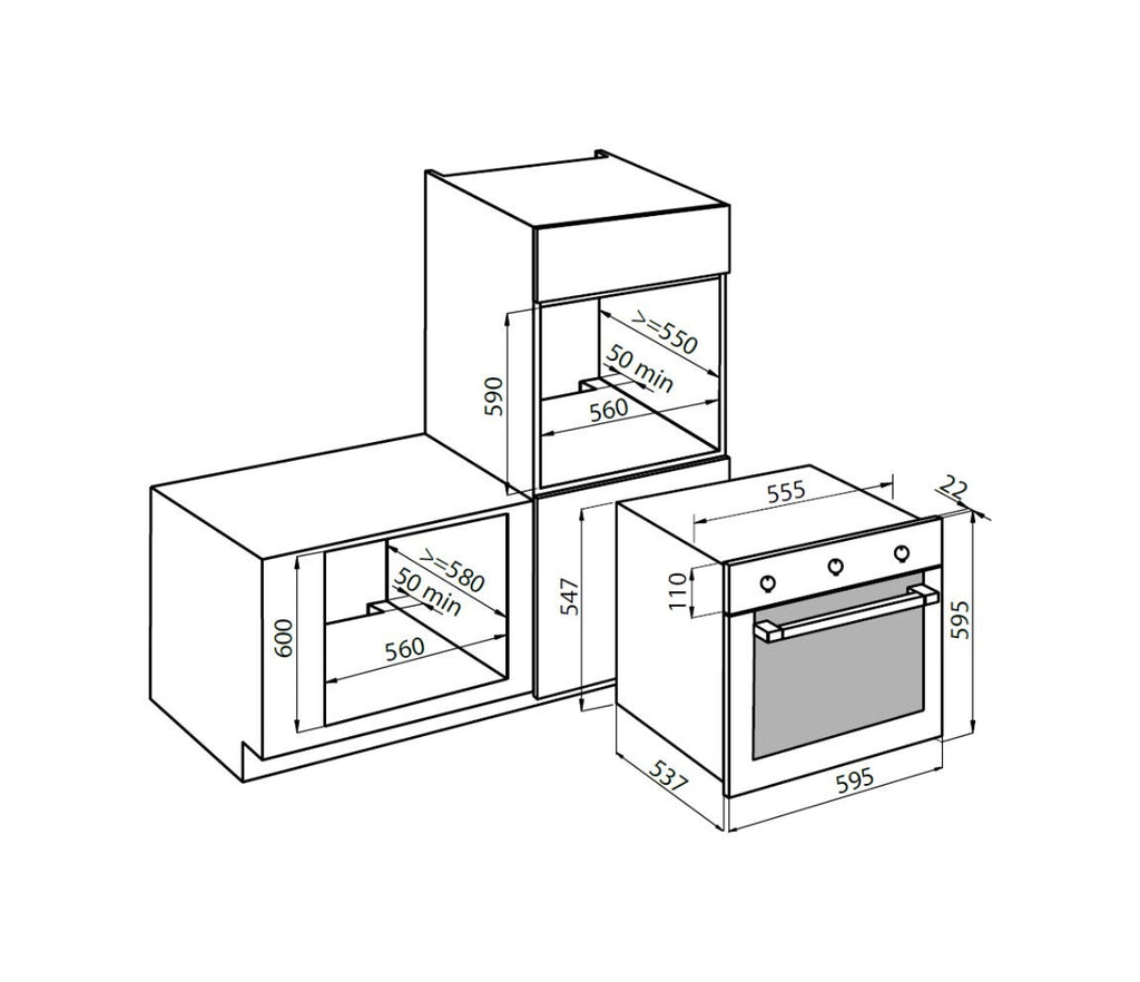 Foster 7122055 KS Forno elettrico multifunzione cm 60 - inox satinato