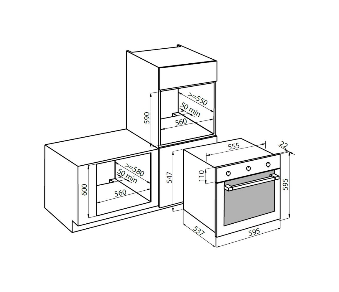 Foster 7122055 KS Forno elettrico multifunzione cm 60 - inox satinato