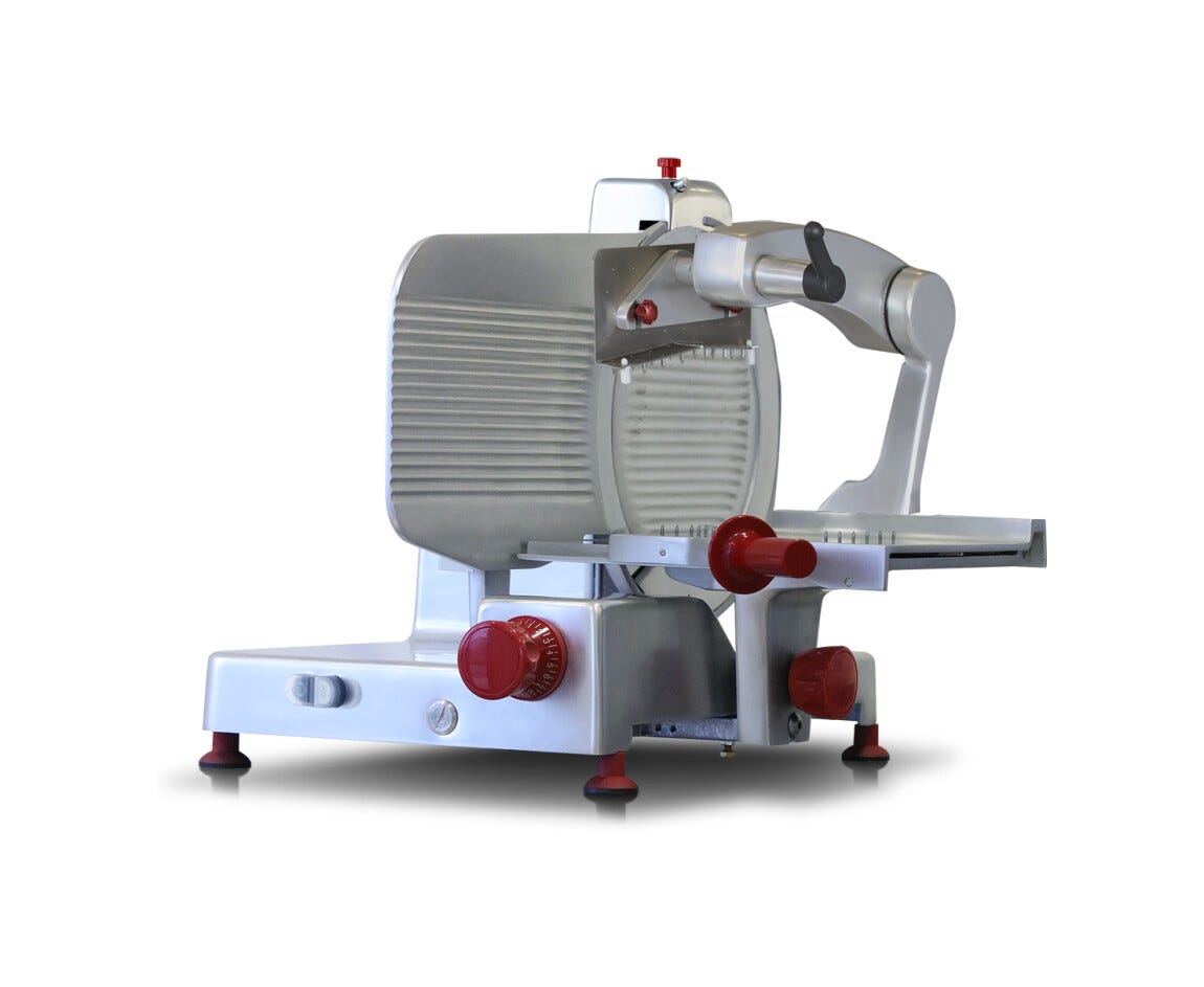 Swedlinghaus AF350H VS ABK Horeca Affettasalumi verticale con braccio a sgancio automatico mm. 350 - alluminio anodizzato