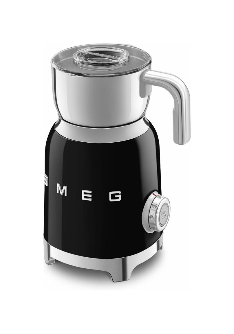Smeg Selection MFF11BLEU 50's Style Montalatte - nero lucido