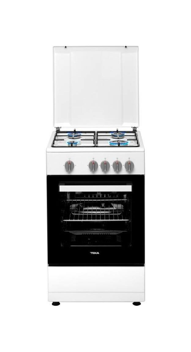 Teka FS502 4GG WH LPG Cucina da accosto cm. 50x85 - 4 zone cottura a gas + 1 forno a gas - bianco/nero