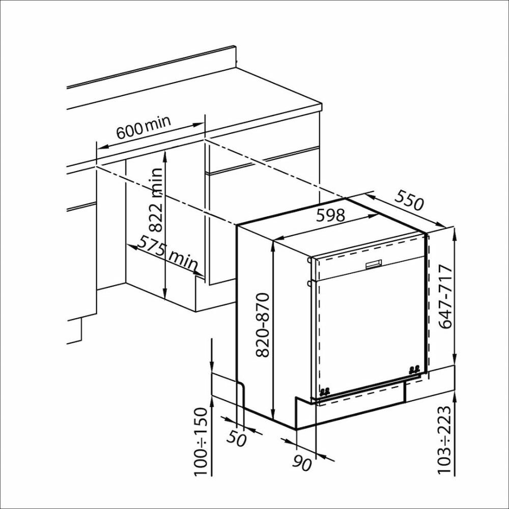 Foster Elettra Lavastoviglie integrata totale cm 60 - 12 coperti