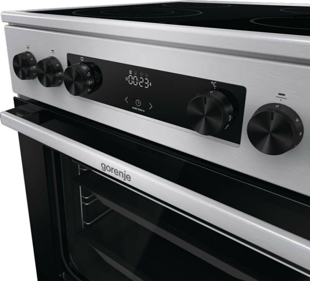 Gorenje GECS6C70XC Cucina da accosto cm. 60 - 4 zone elettriche + 1 forno elettrico - inox