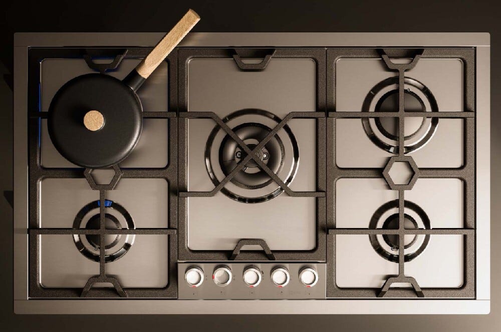 ILVE HCPMT95D Panoramagic Piano cottura a gas cm 90 - inox