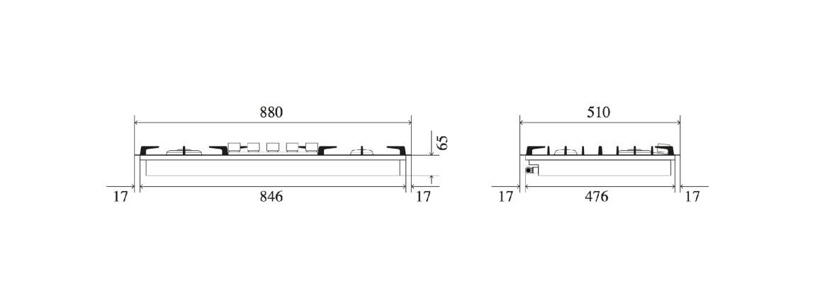 ILVE HCPMT95D Panoramagic Piano cottura a gas cm 90 - inox