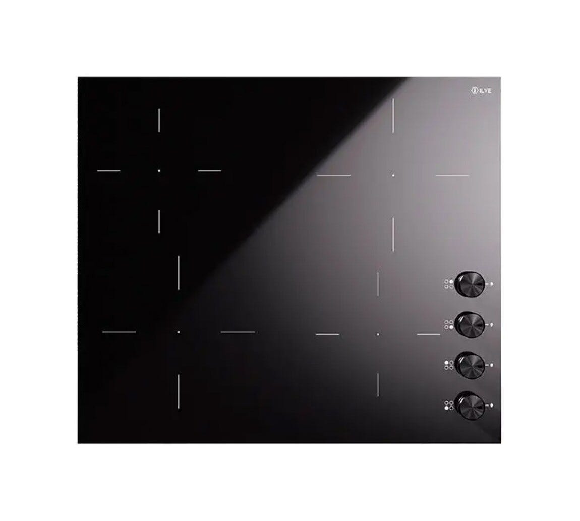 ILVE HVI364 Professional Plus Piano cottura a induzione cm 60 con manopole - vetroceramica nero