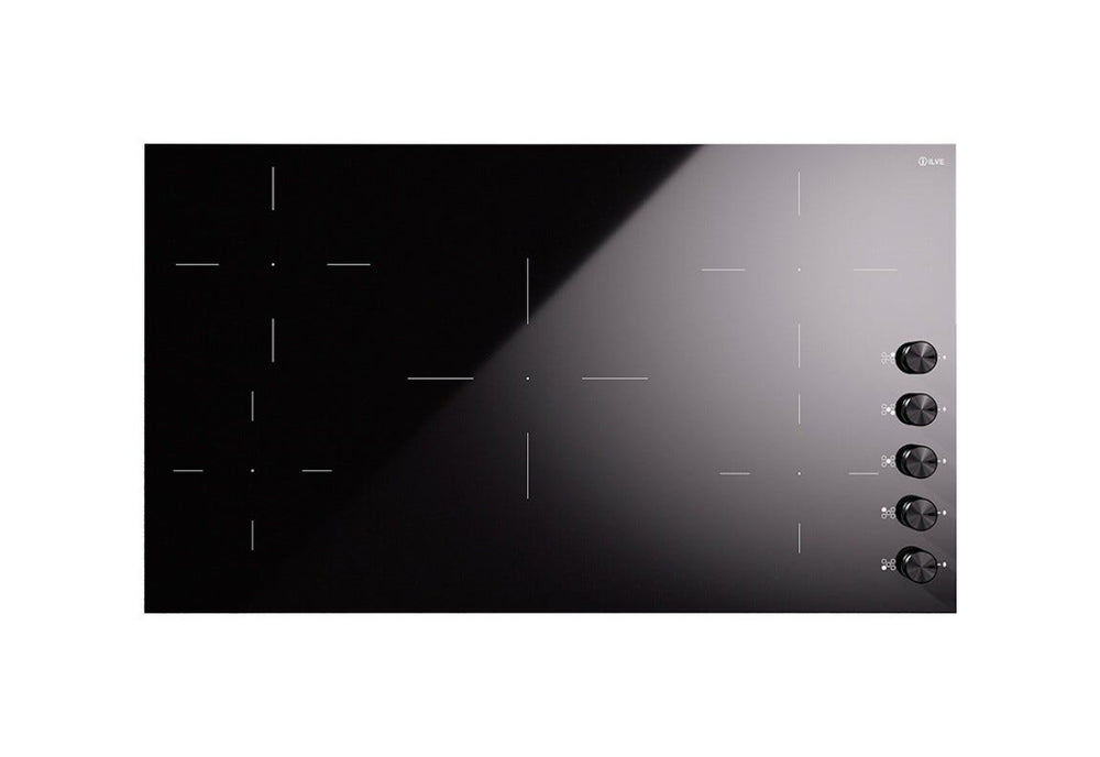 ILVE HVI395 Professional Plus Piano cottura a induzione cm 90 con manopole - vetroceramica nero