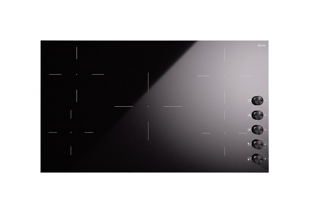 ILVE HVI395 Professional Plus Piano cottura a induzione cm 90 con manopole - vetroceramica nero