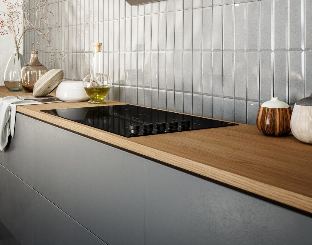 ILVE HVI395 Professional Plus Piano cottura a induzione cm 90 con manopole - vetroceramica nero