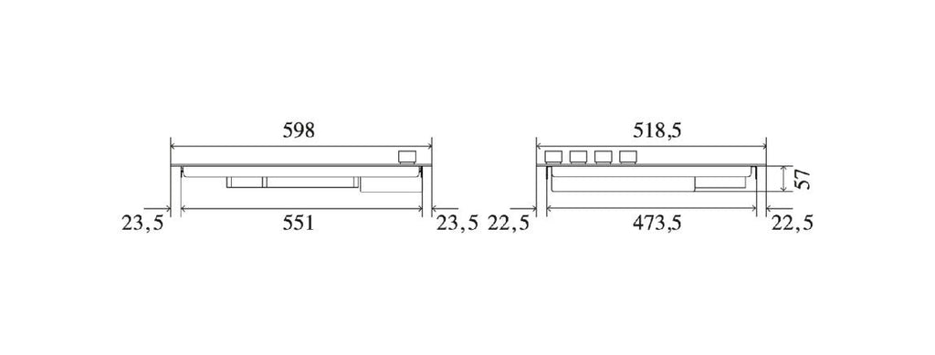 ILVE HVI364N Nostalgie Piano cottura induzione cm 60 in vetroceramica con manopole ottone | cromo