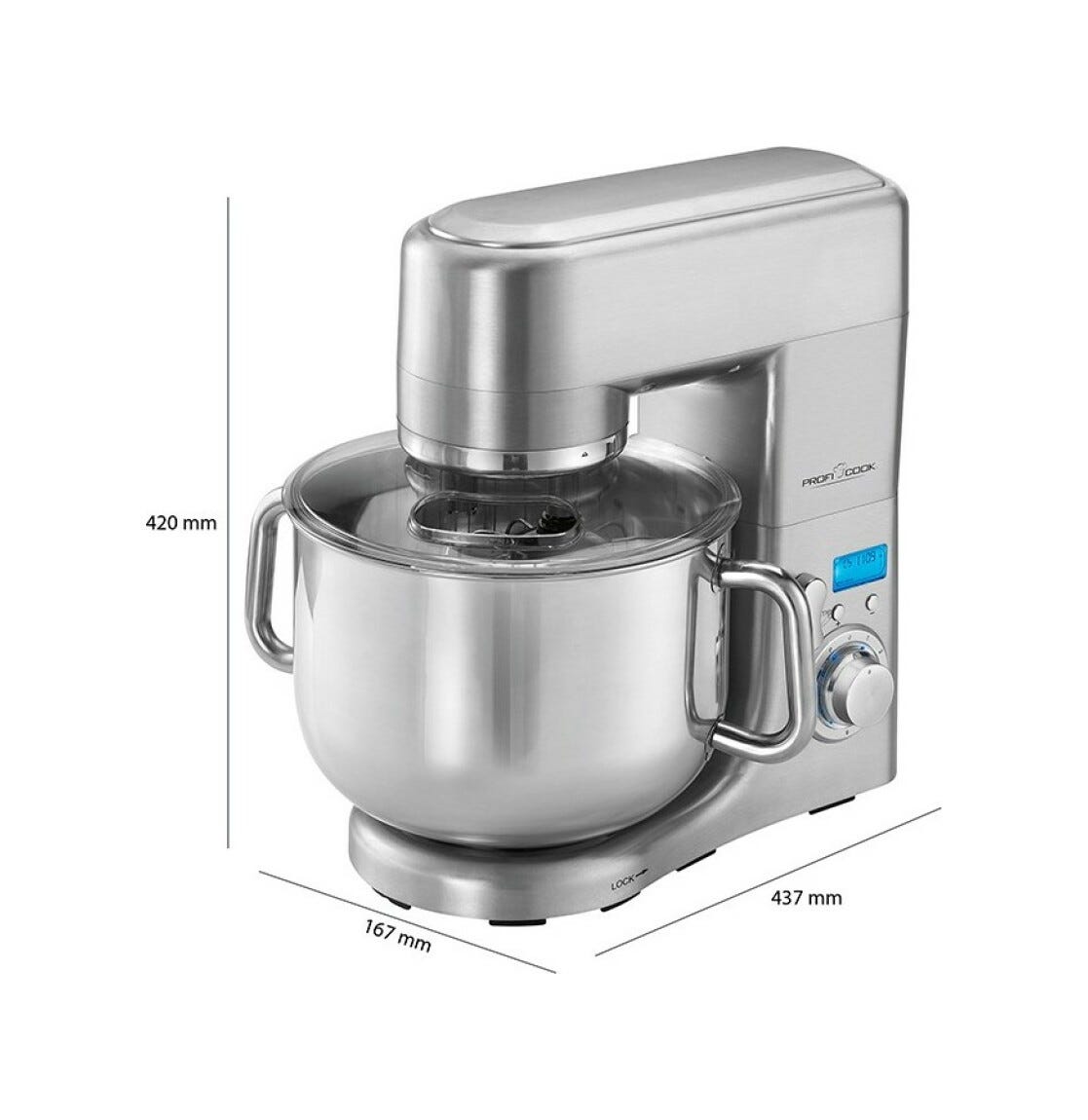 Proficook PCKM1096 Impastatrice da lt. 10 - alluminio