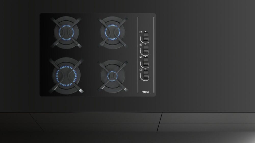 Teka GBC 64003 KBA Piano cottura a gas cm. 60 - vetro nero