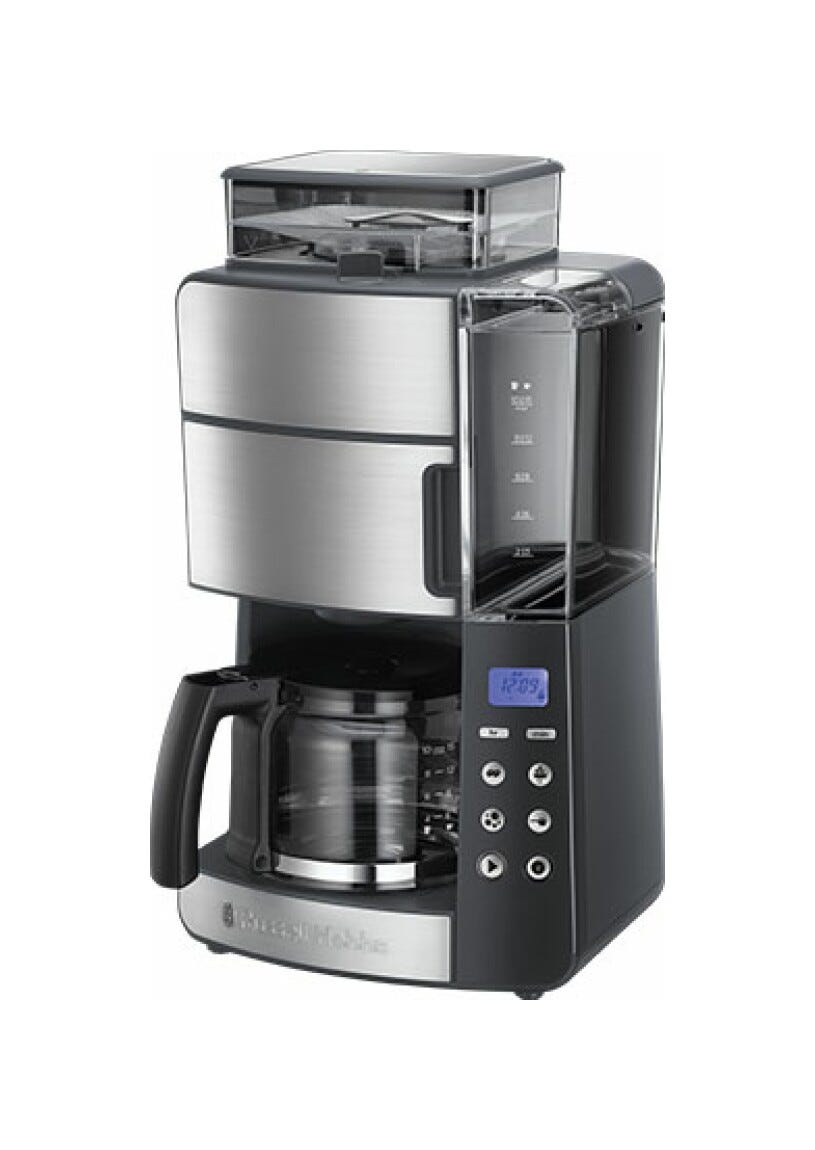 Russell Hobbs Grind and Brew Macchina per caffè americano con caraffa in vetro - inox