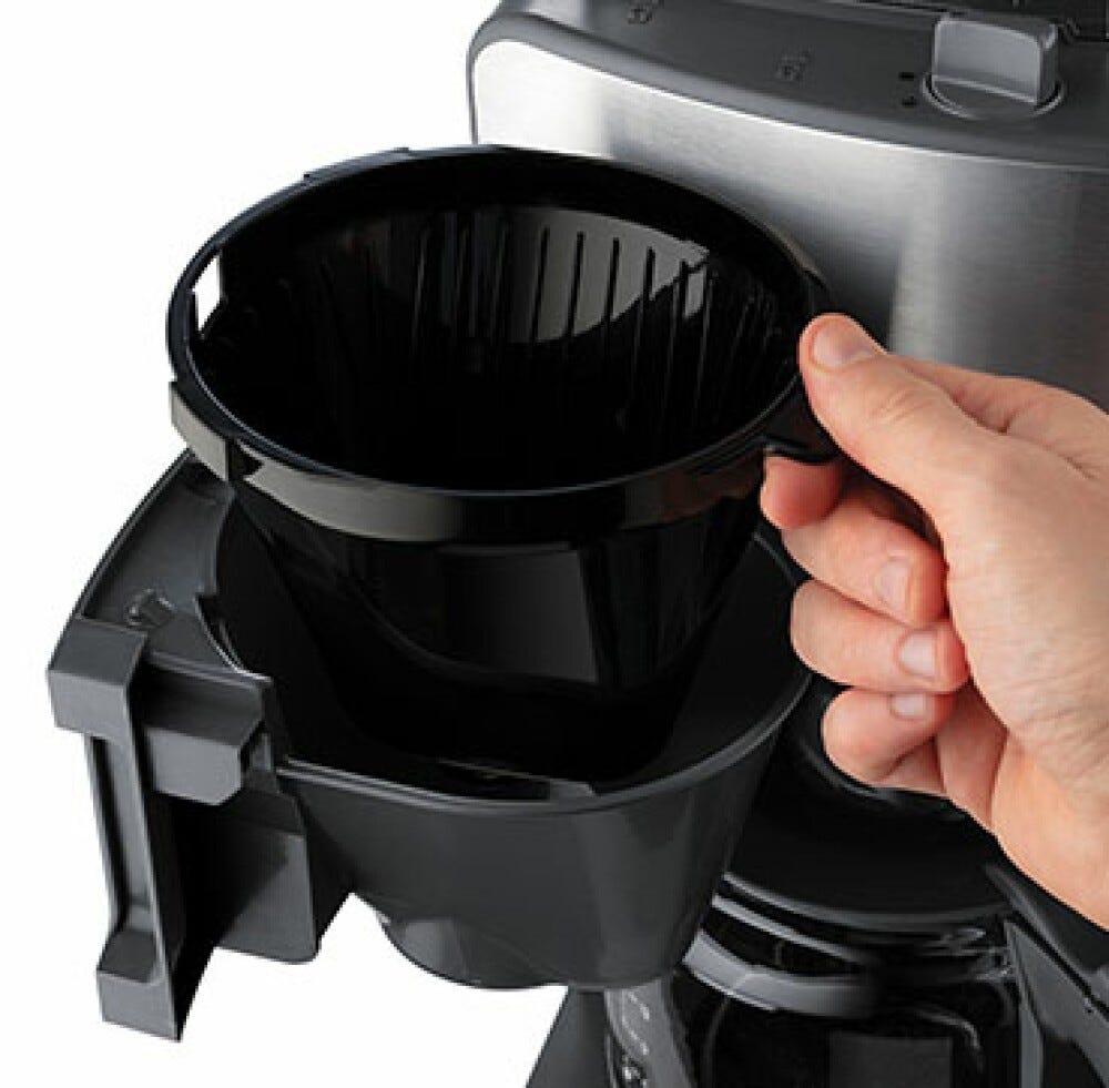 Russell Hobbs Grind and Brew Macchina per caffè americano con caraffa in vetro - inox