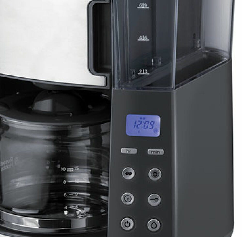 Russell Hobbs Grind and Brew Macchina per caffè americano con caraffa in vetro - inox