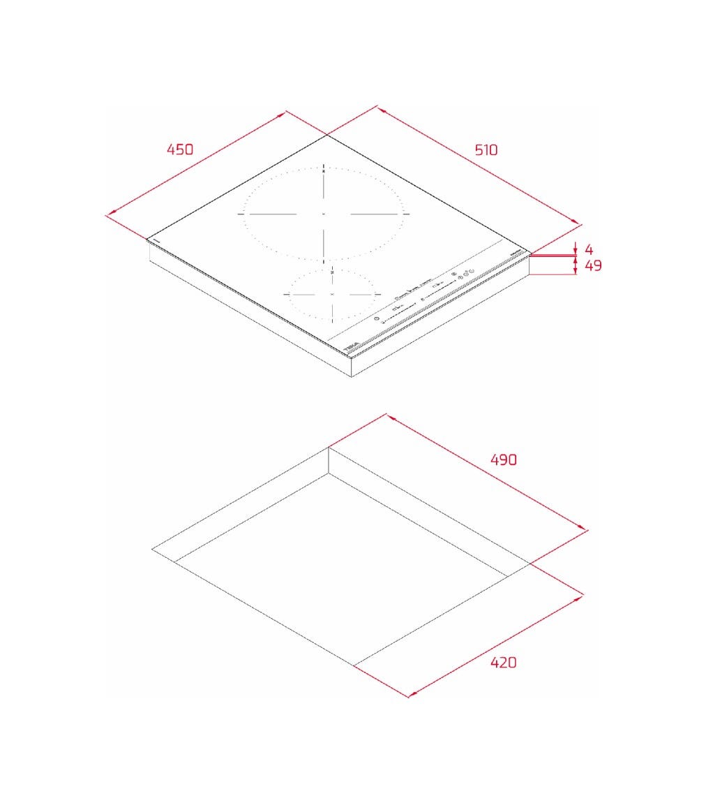 Teka IZC 42400 MSP Piano cottura a induzione cm. 45 - vetroceramica nero