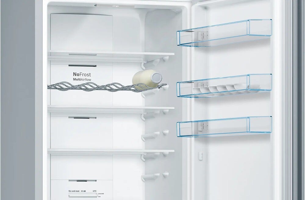 Bosch KGN392LDC Serie 4 Frigorifero con congelatore a libera installazione cm. 60 h. 203 - lt. 368 - inox