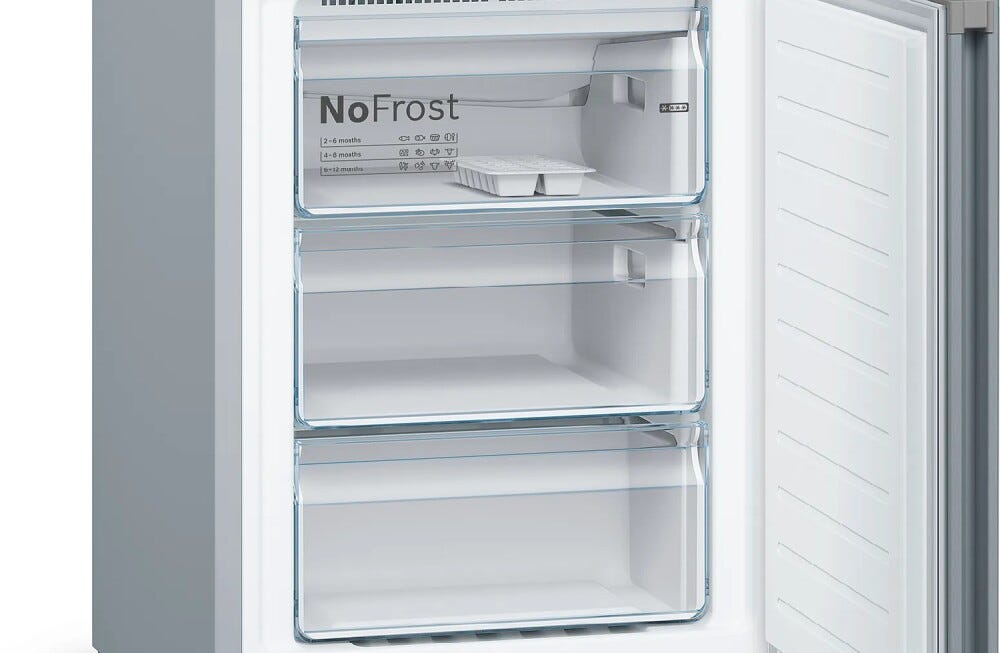 Bosch KGN392LDC Serie 4 Frigorifero con congelatore a libera installazione cm. 60 h. 203 - lt. 368 - inox