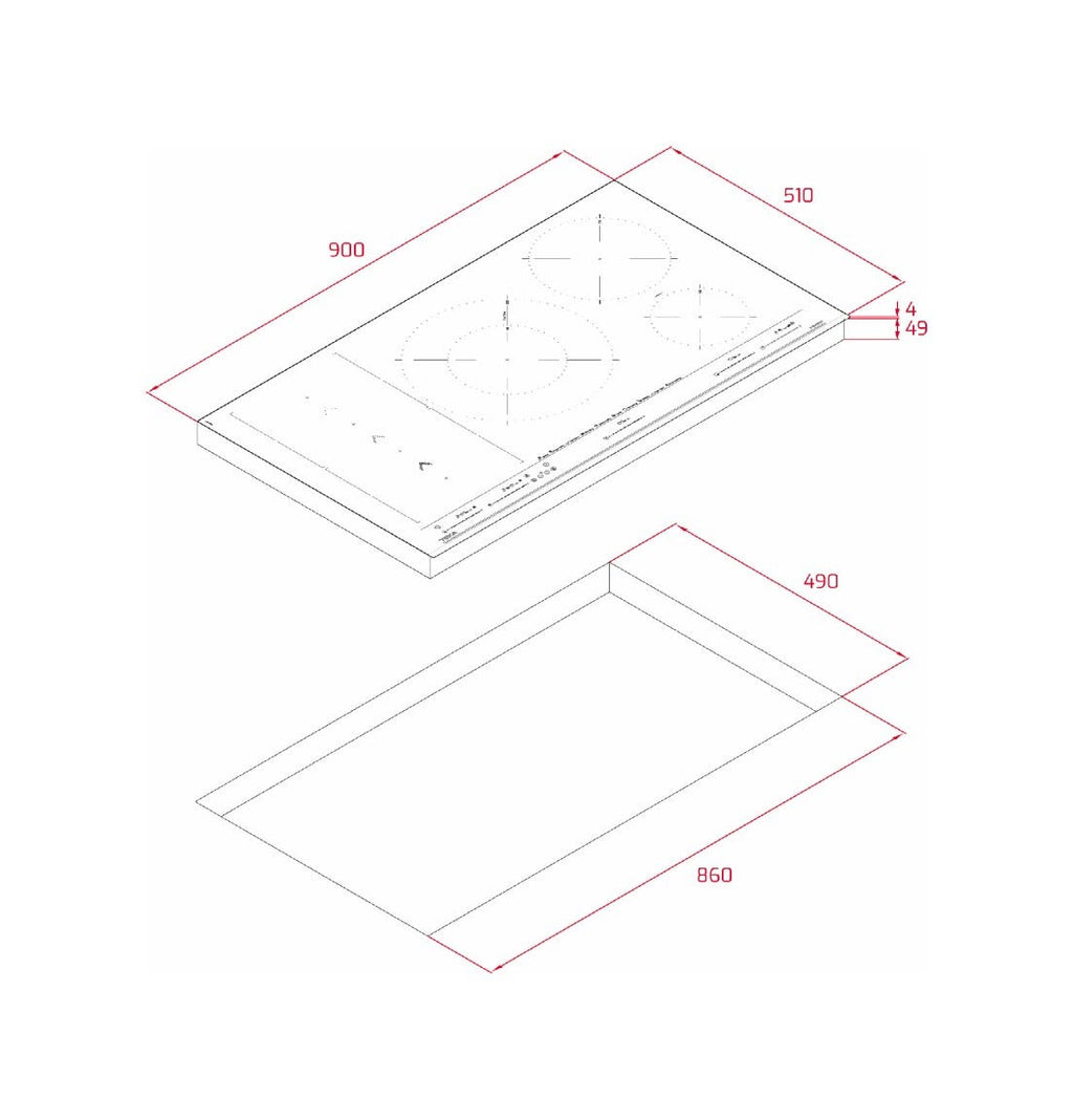 Teka IZS 97630 MS Mastersense Piano cottura a induzione cm. 90 - vetroceramica nero