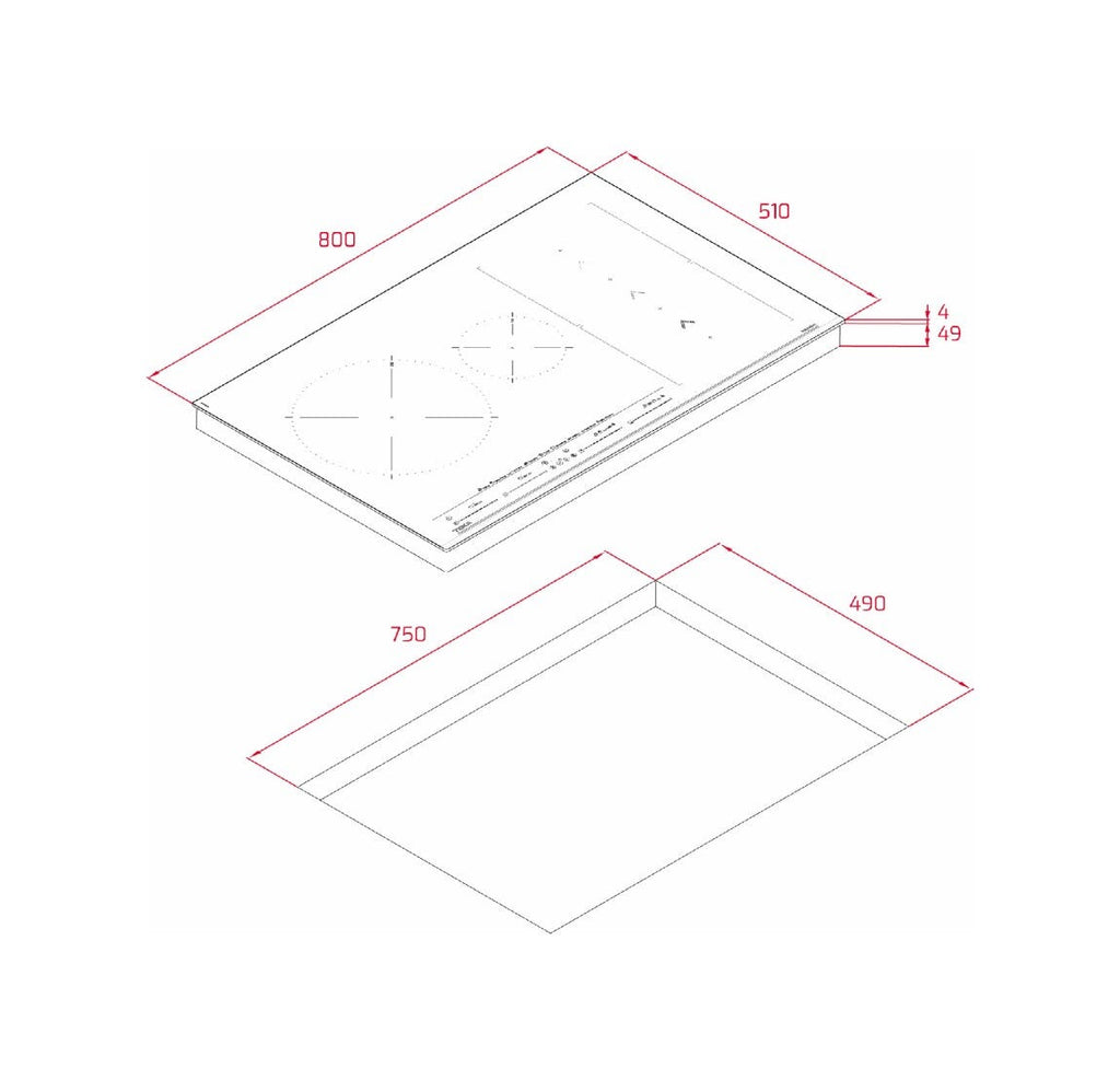 Teka IZS 86630 MST Mastersense Piano cottura a induzione cm. 80 - vetroceramica nero