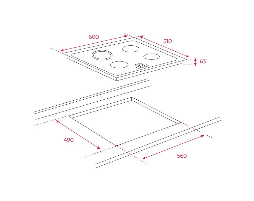 Teka TB 6415 Piano cottura elettrico cm. 60 - vetroceramica nero
