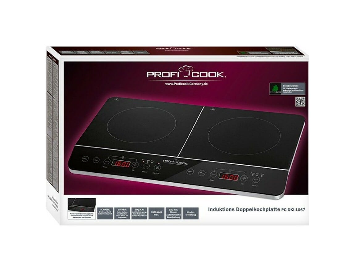 Proficook PCDKI1067 Piastra a induzione da appoggio doppia