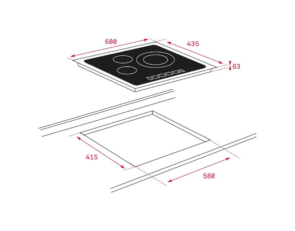 Teka TR 5300 Piano cottura elettrico cm. 60 - vetroceramica nero