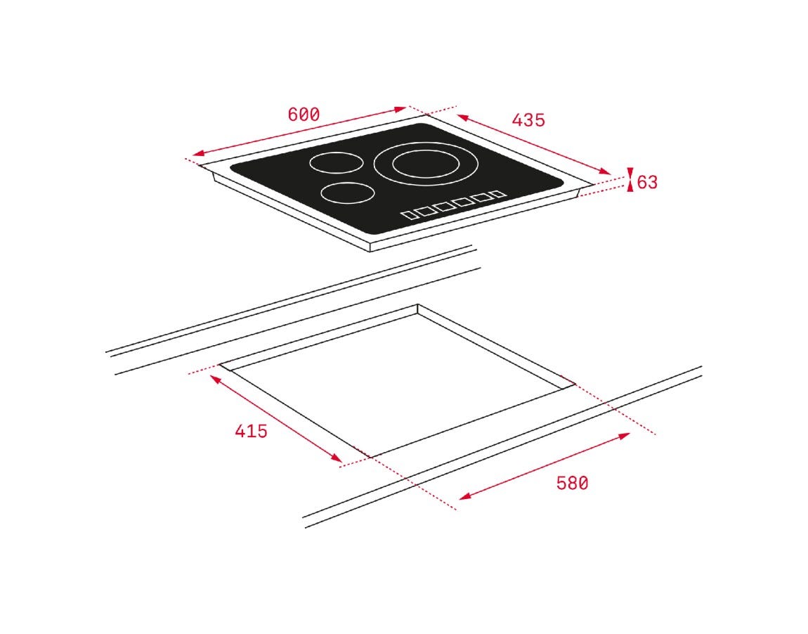 Teka TR 5300 Piano cottura elettrico cm. 60 - vetroceramica nero