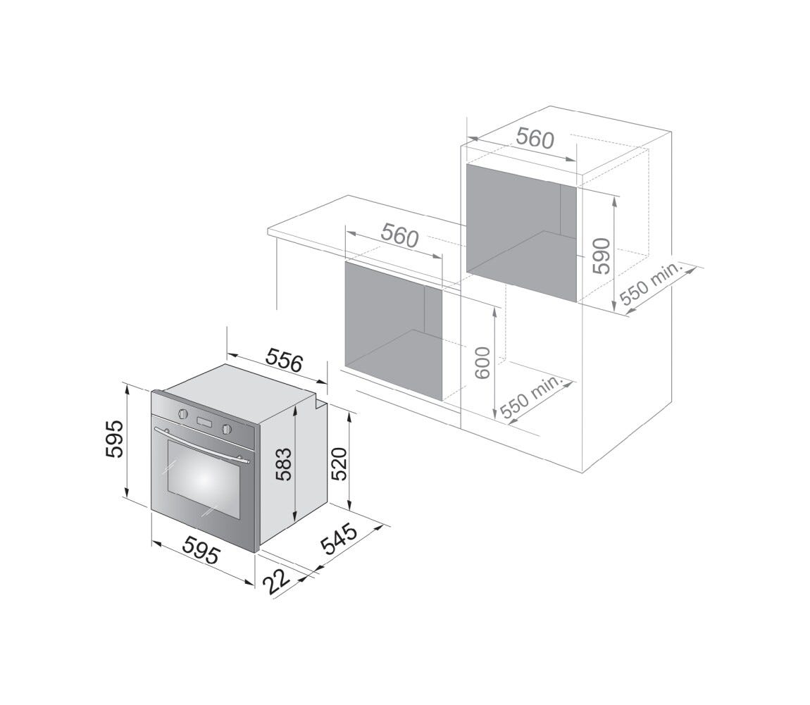De Longhi Nsm 11 Nl Ppp Forno elettrico cm. 60 - nero