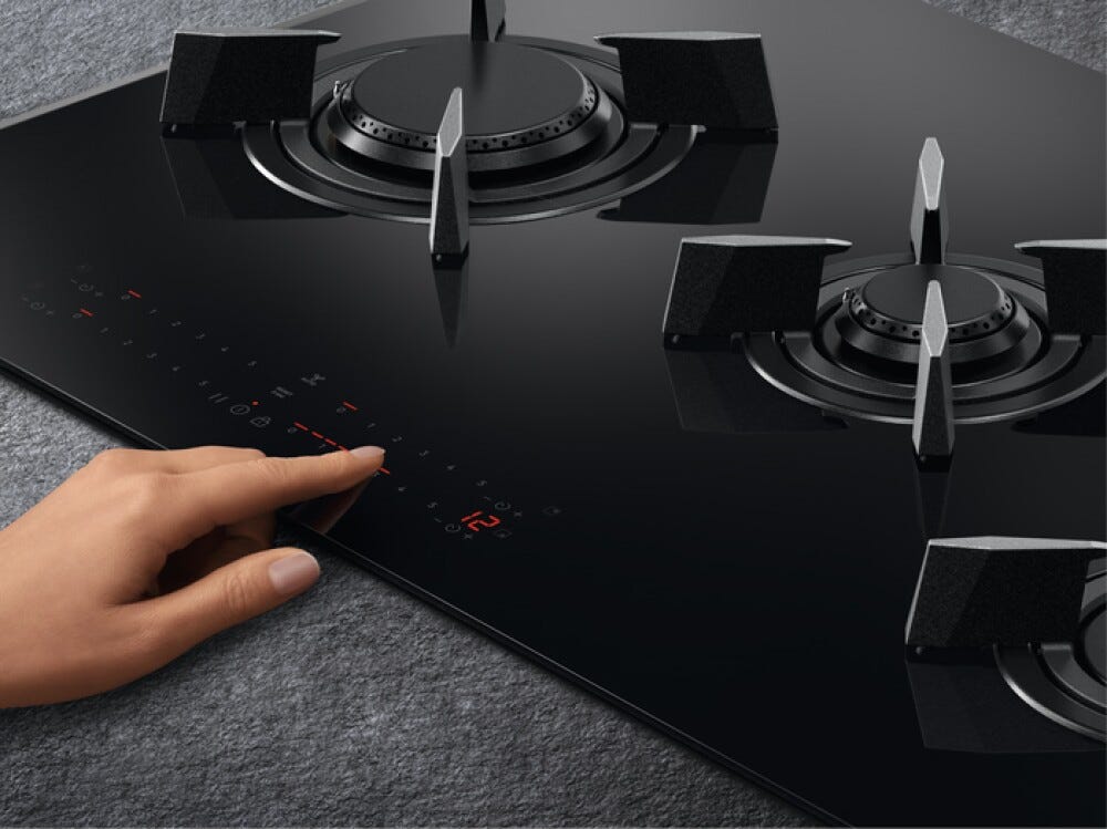 AEG HVB8453IB Piano cottura a gas cm. 80 - vetro nero