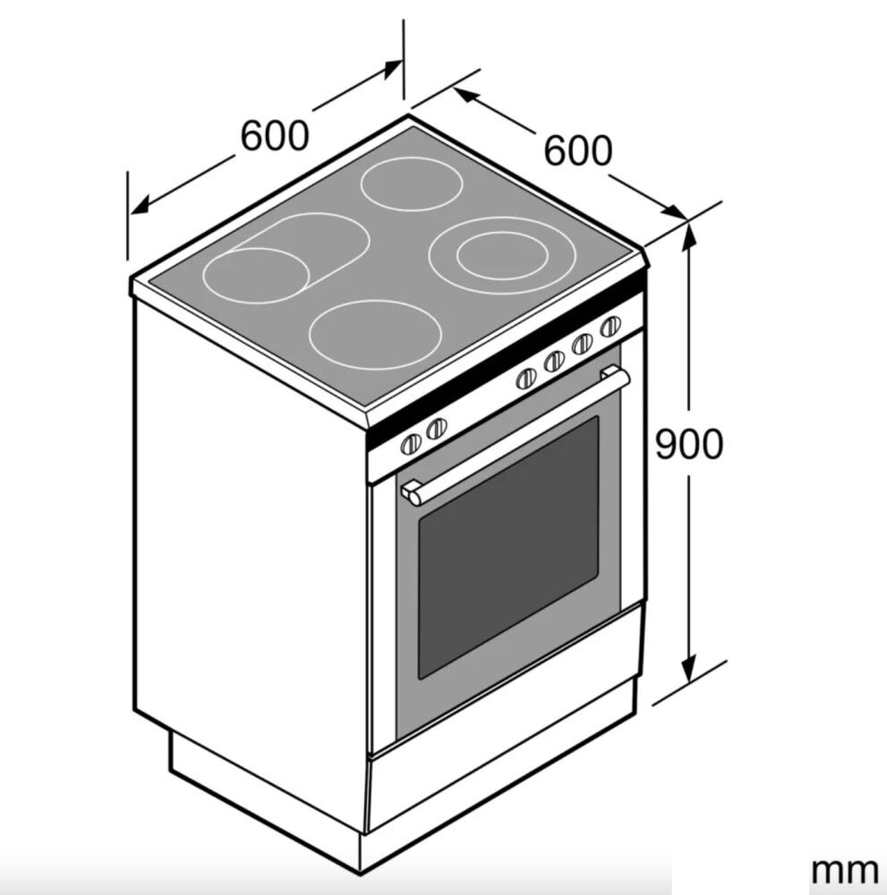 Bosch HKR39A250U Serie 4 Cucina da accosto cm. 60 - 4 zone elettriche + 1 forno elettrico - inox