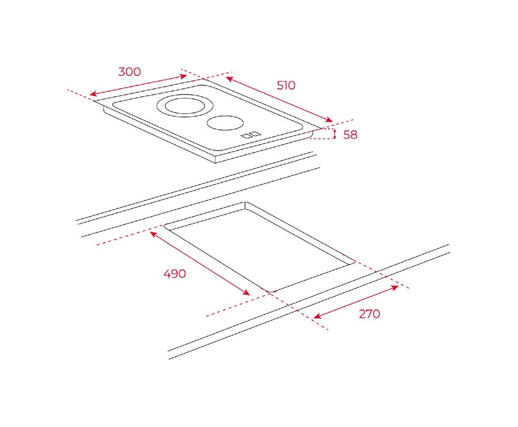 Teka TZC32320 TTC BK Piano cottura elettrico cm. 30 - vetroceramica nero