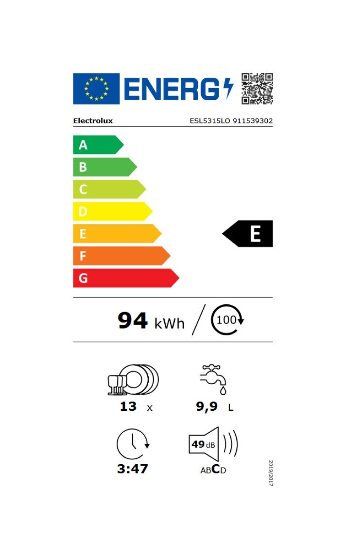 Electrolux ESL5315LO 300 Lavastoviglie incasso totale, 13 coperti, AirDry, PerfectFit