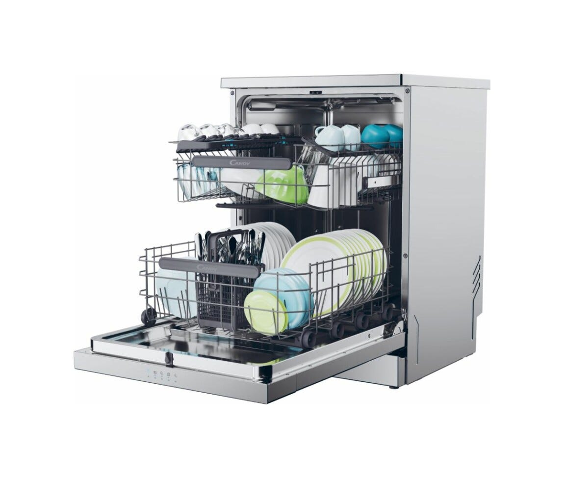 Candy CF 4E7L0X Rapido' Lavastoviglie a libera installazione cm. 60 - 14 coperti - inox