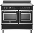 Bertazzoni HER105I2ENET Heritage Cucina da accosto cm. 100 - 5 zone induzione + 2 forni elettrici - scaldavivande - nero opaco