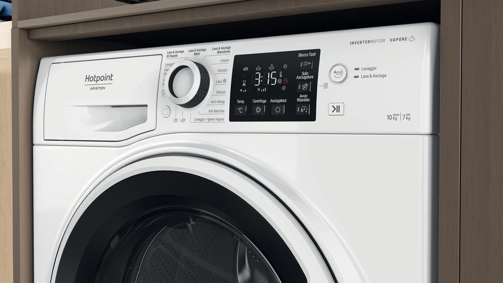 Hotpoint Ariston NDB 10736 WA IT Lavasciuga cm. 60 - lavaggio 10 kg - asciugatura 7 kg - bianco